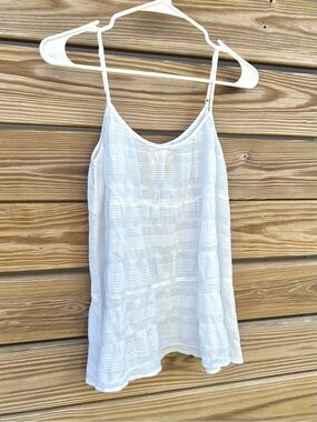 Anthropologie E by Eloise White Cotton Spaghetti Strap Tank Top Women’s SZ S